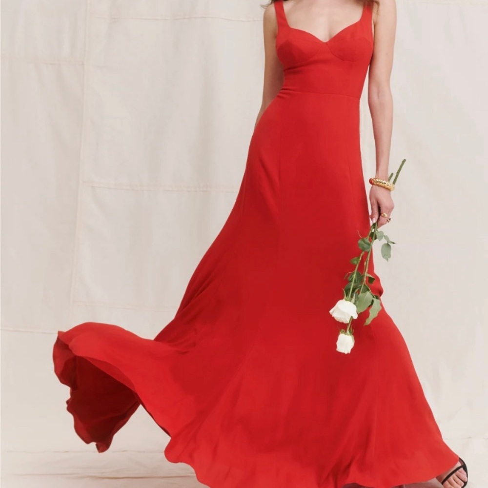 REFORMATION - Lecce Dress - Sz 2 - Cherry